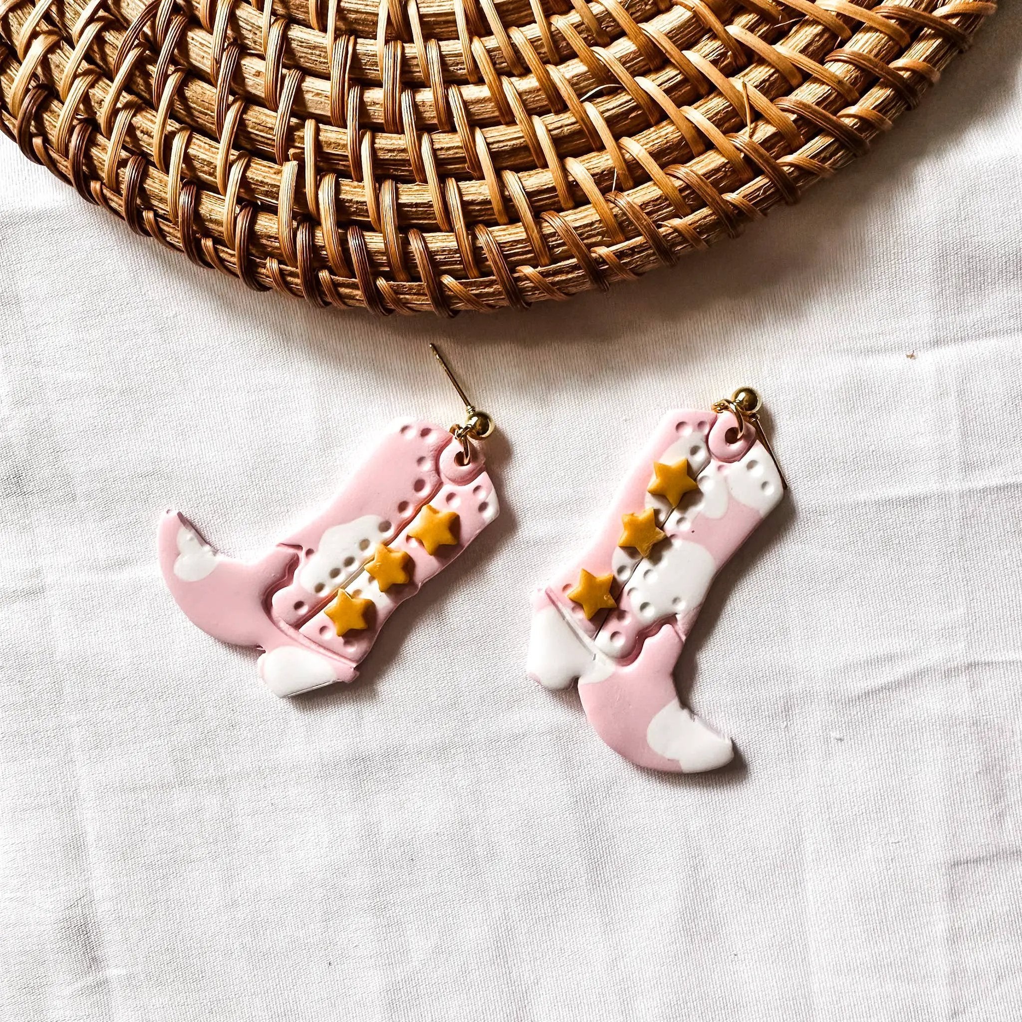 Blush and Bash Studio Blush and Bash Studio - The Nash Bash Cow Print Cowgirl Boots - Earrings