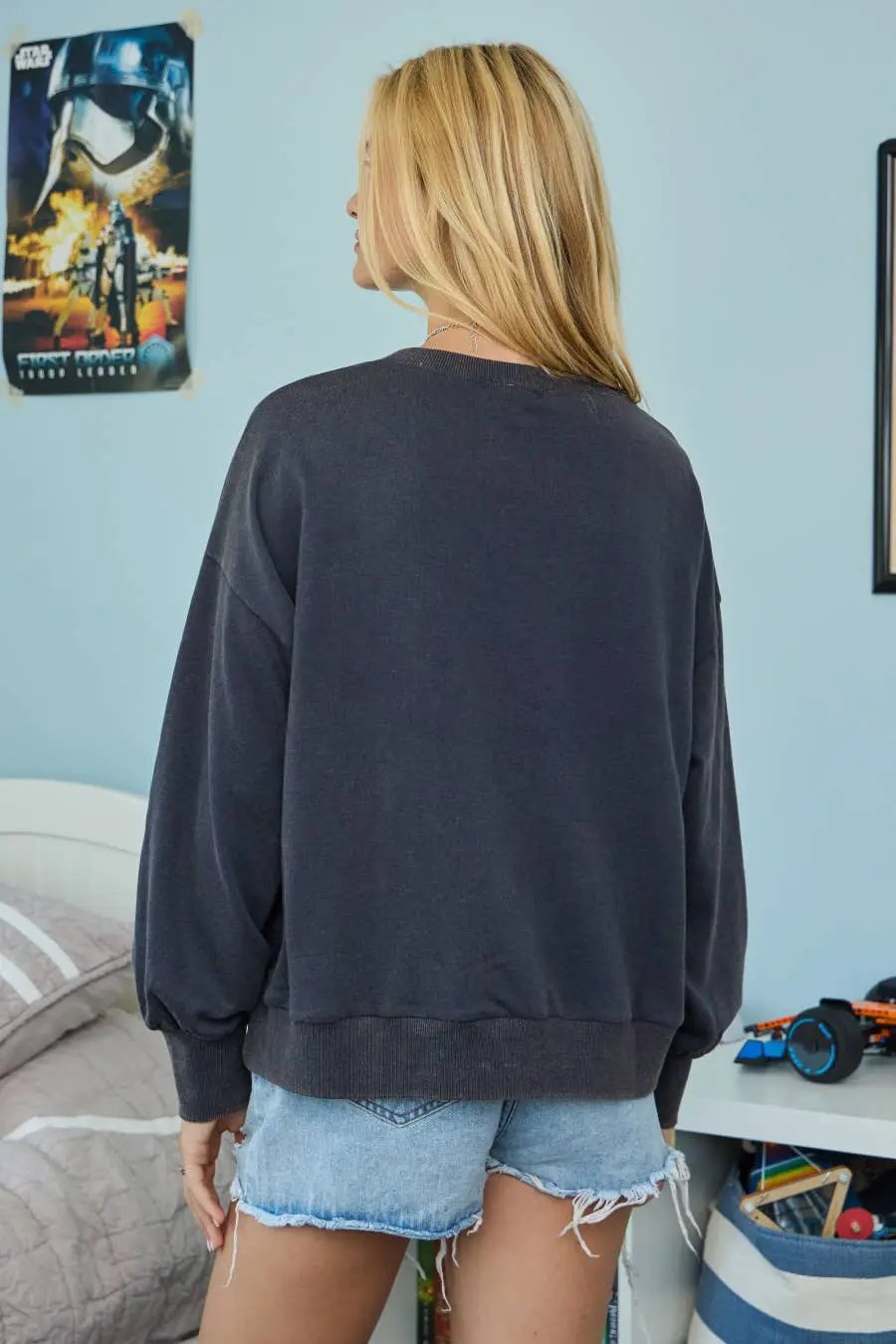 Oddi Oddi ‘Give Me An A’ Acid Washed Gameday Sweatshirt - Sweatshirts A sweatshirt