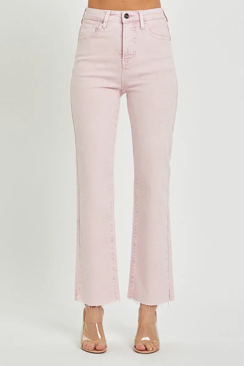 RISEN RISEN Acid Pink High Rise Tummy Control Straight Jean - Jeans