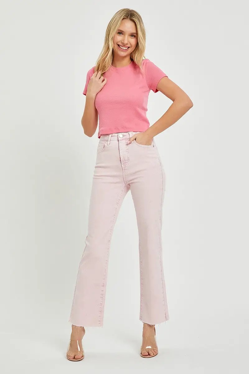 RISEN RISEN Acid Pink High Rise Tummy Control Straight Jean - Jeans