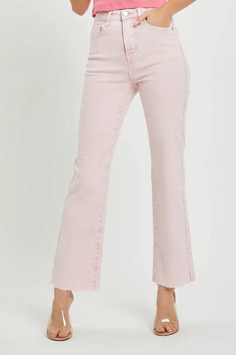 RISEN RISEN Acid Pink High Rise Tummy Control Straight Jean - Jeans