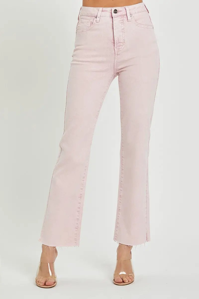 RISEN RISEN Acid Pink High Rise Tummy Control Straight Jean - Jeans