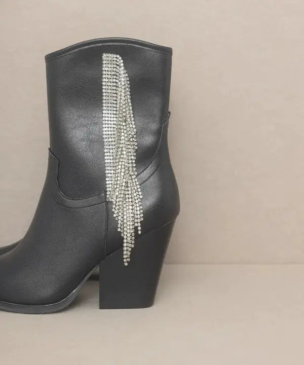 Oasis Society The Kai Rhinestone Fringe Boots - Boots