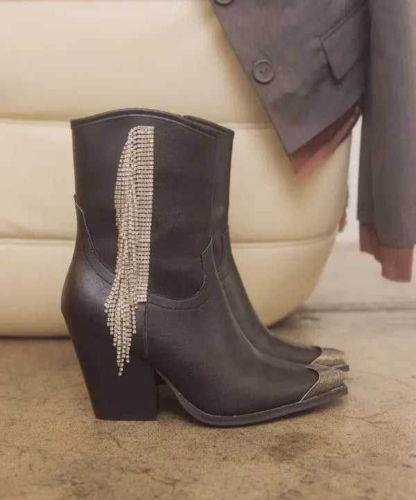 Oasis Society The Kai Rhinestone Fringe Boots - Boots