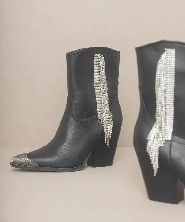 Oasis Society The Kai Rhinestone Fringe Boots - Boots