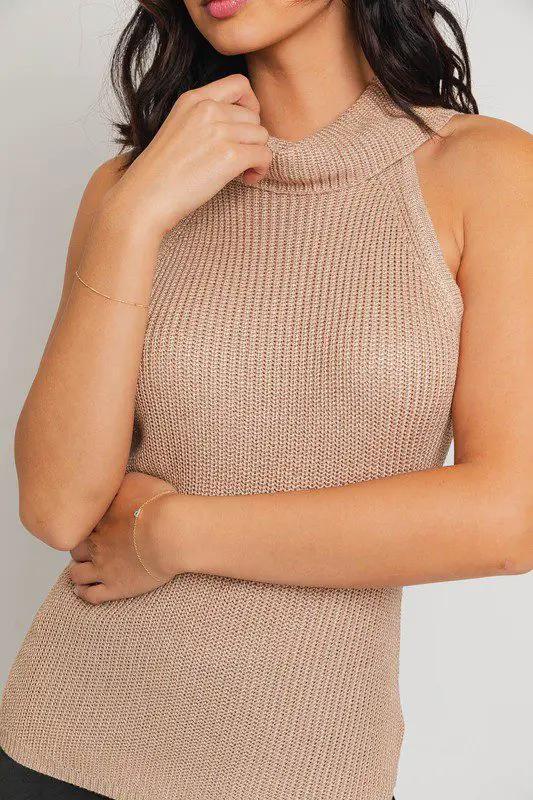 Le Lis LE LIS Turtle Neck Lurex Knit Top - Clothing Tops