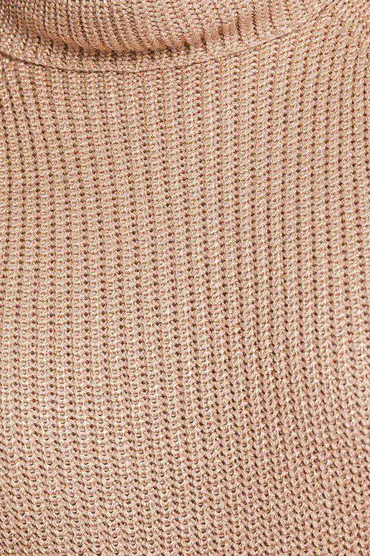 Le Lis LE LIS Turtle Neck Lurex Knit Top - Clothing Tops