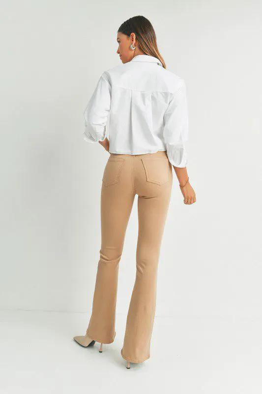 Just Black Denim Khaki High Rise Skinny Flare Denim Jeans by Just Black Denim - Pants