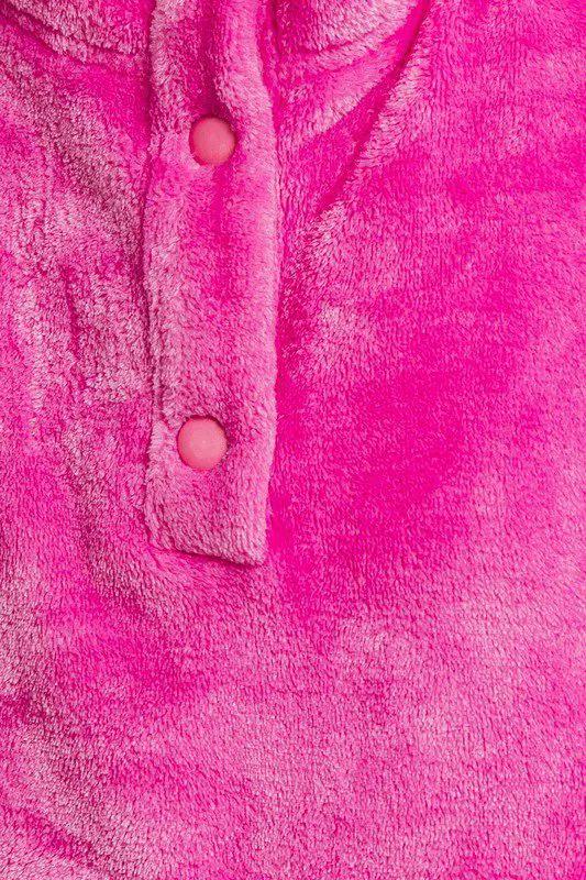 Le Lis LE LIS Electric Pink Boxy Fleece Pullover - Sweatshirts