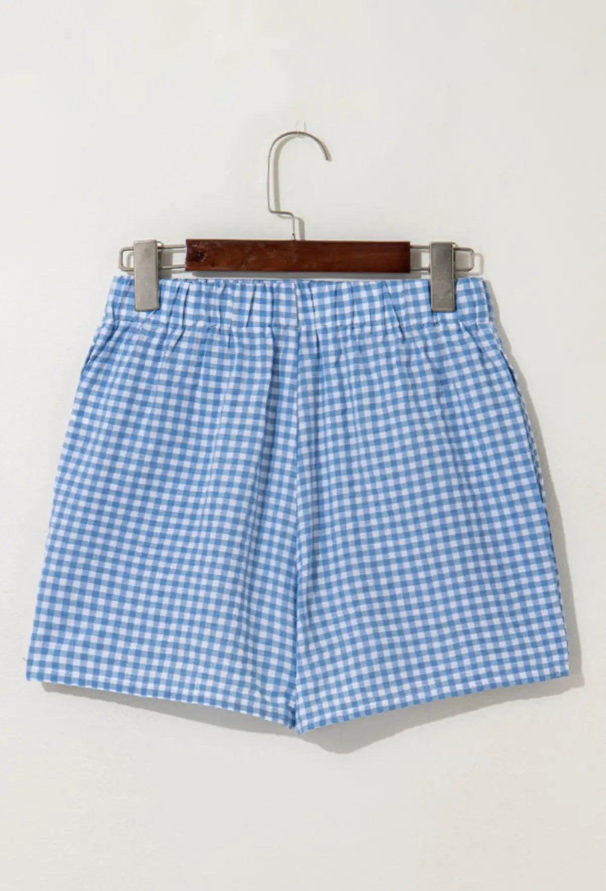 Grateful Threads Boutique Gingham High Waist Boxer Shorts – Trendy, Comfy & Flattering Fit - Short Trousers Gingham Printed High Waist Shorts