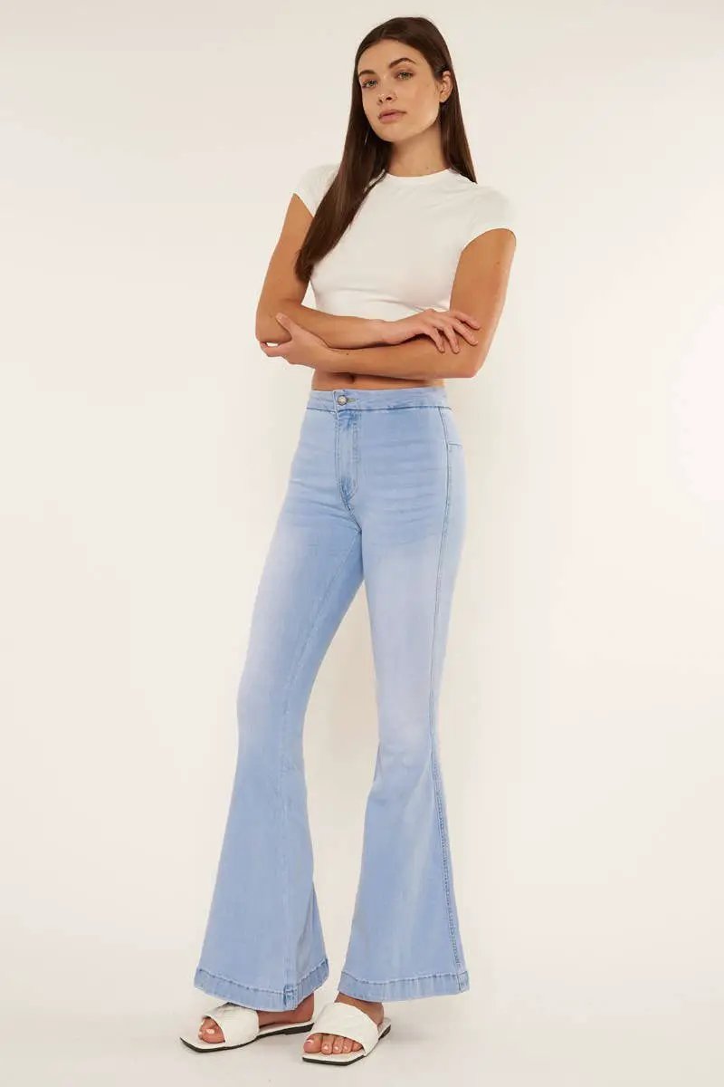 Nature Denim The High Rise 80’s Flare: Light Wash - Jeans