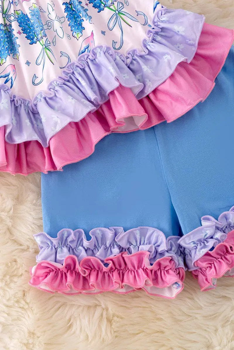 Kids Charm Online The Bluebonnet Ruffle Top & Short Set - Baby & Toddler Outfits