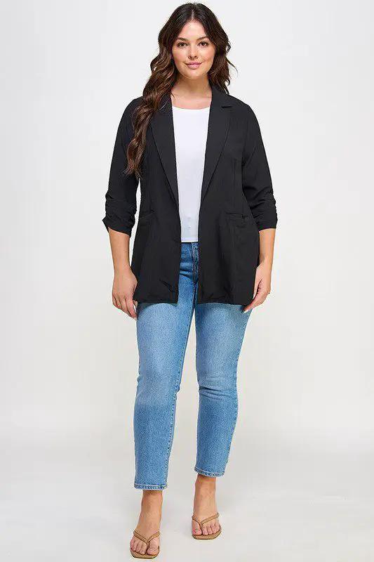 Haute Fox Haute Fox Airflow Relaxed Plus Size Blazer - Jackets