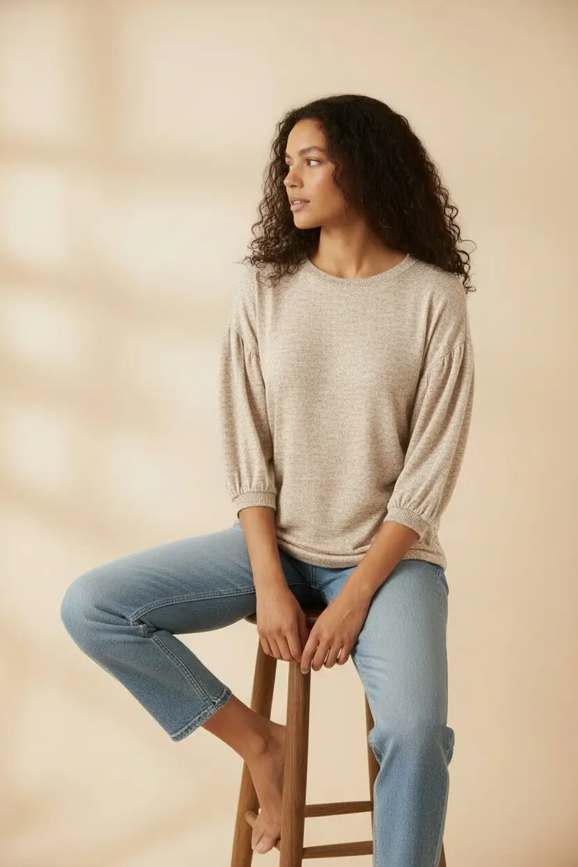 Cherish The Soft Season Puff Sleeve Knit Top - Sweaters