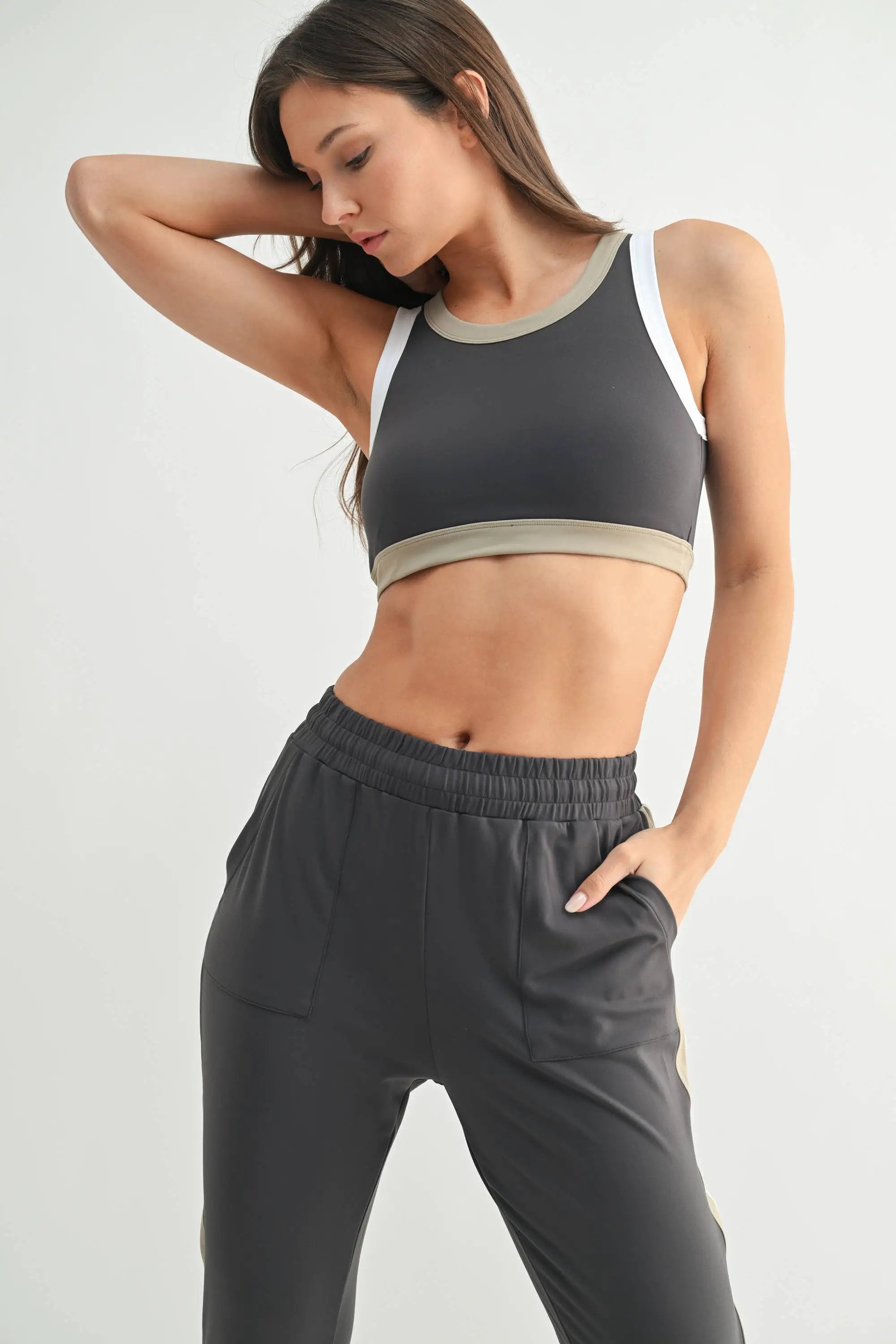Mono B The PowerPlay Active Set in Dark Grey Combo - Activewear Mono B - PowerPlay Active Set