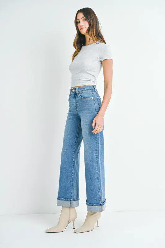 Just Black Denim Just Black Denim Cuffed Palazzo - Jeans