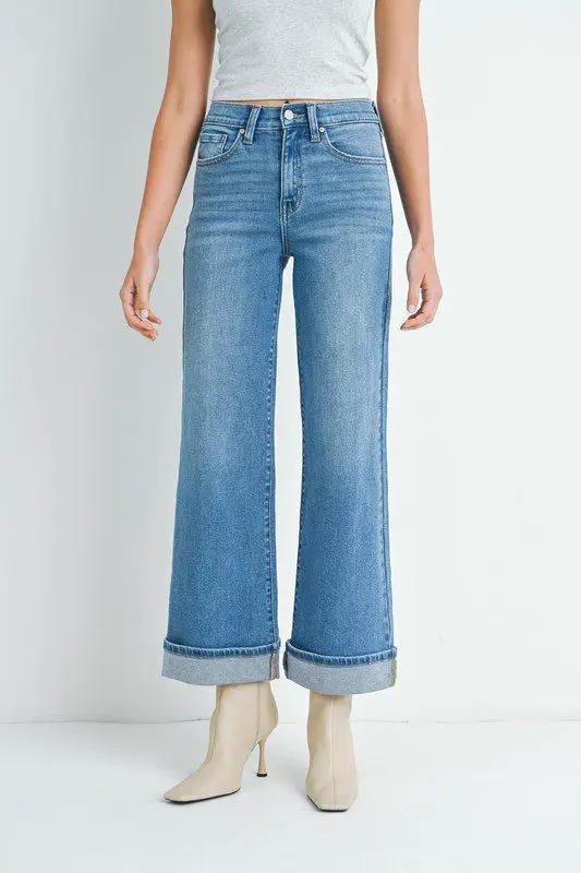 Just Black Denim Just Black Denim Cuffed Palazzo - Jeans