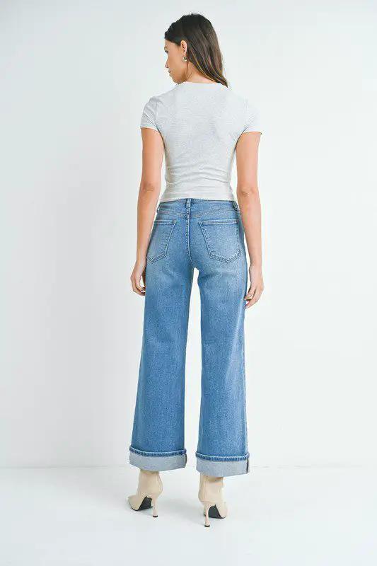 Just Black Denim Just Black Denim Cuffed Palazzo - Jeans