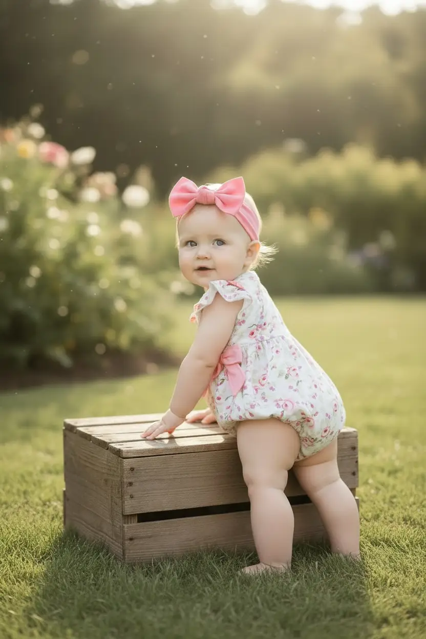 Kids Charm Online The Garden Party Bow Romper - Baby One-Pieces