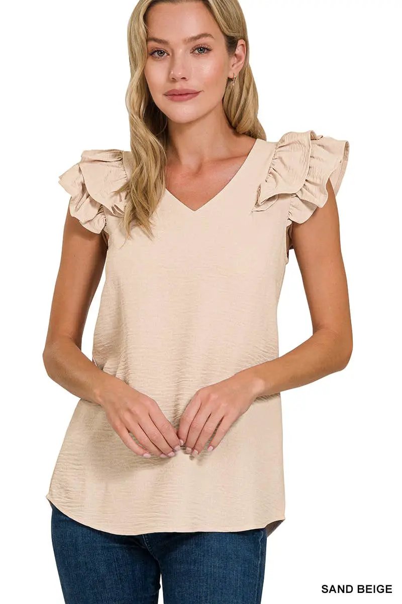 Zenana Zenana Ruffle Sleeve Blouse Collection - Blouses Ruffle Sleeve Blouse
