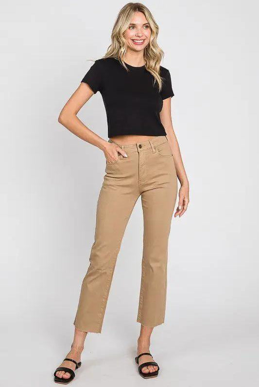 Petra 153 Raw Hem High Rise Straight - Pants