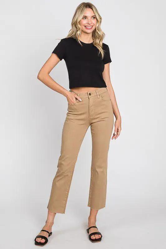 Petra 153 Raw Hem High Rise Straight - Pants