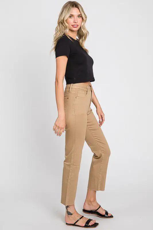 Petra 153 Raw Hem High Rise Straight - Pants