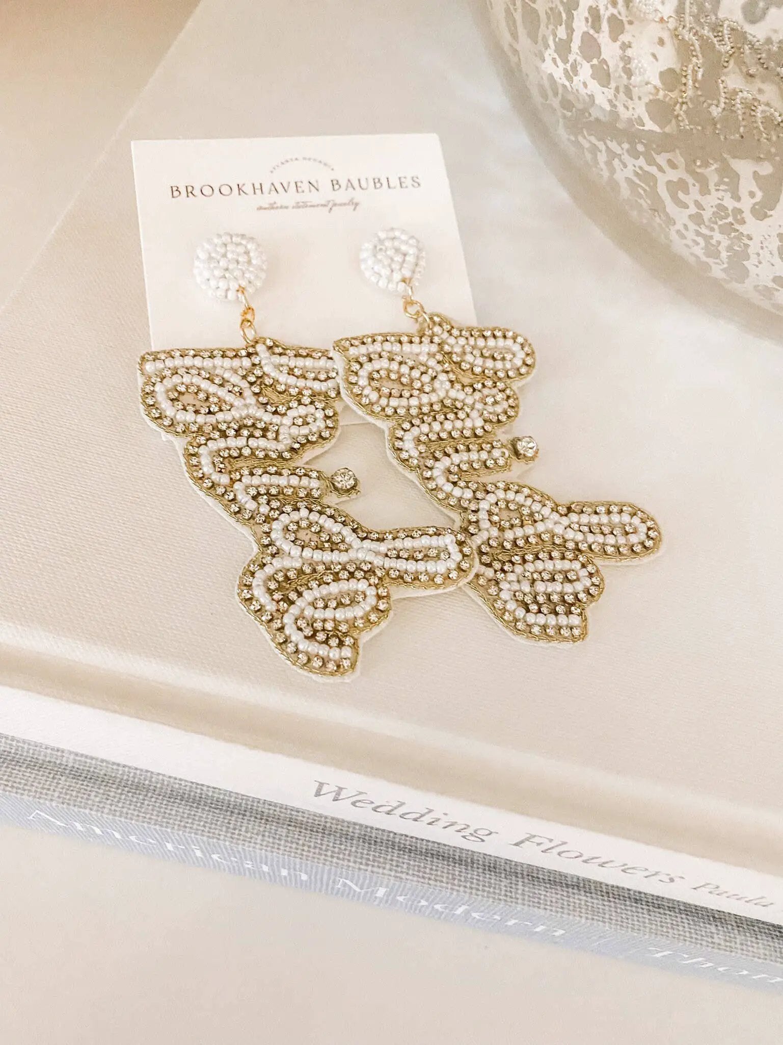 Brookhaven Baubles Bride Wedding Beaded Southern Statement Earrings - Earrings beaded bride statement earrings