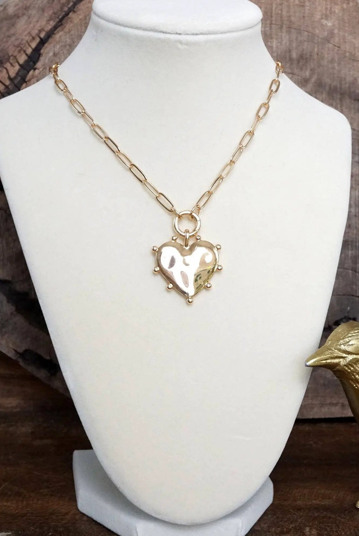 PennyLine inc The Rugged Heart Gold Paperclip Necklace - Jewelry modern spiky heart paperclip necklace