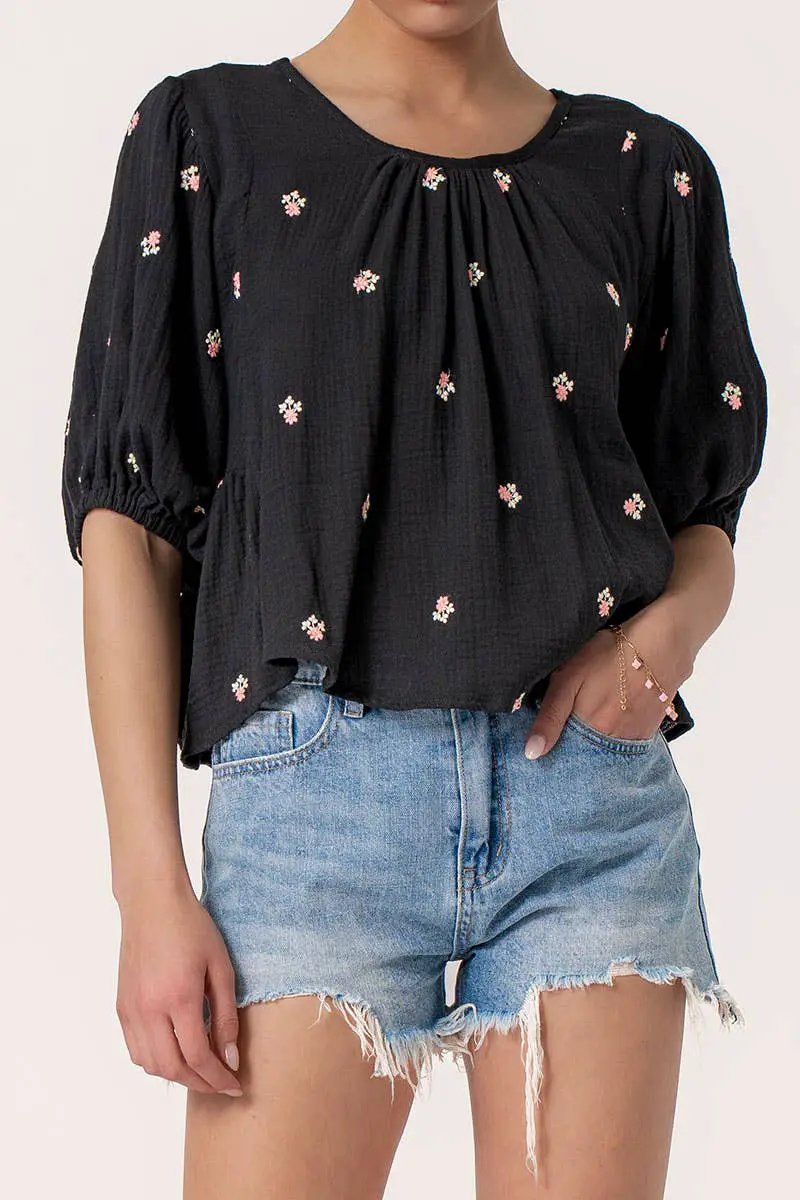 Urban Daizy Blown Away Gauze Blouse - Blouses