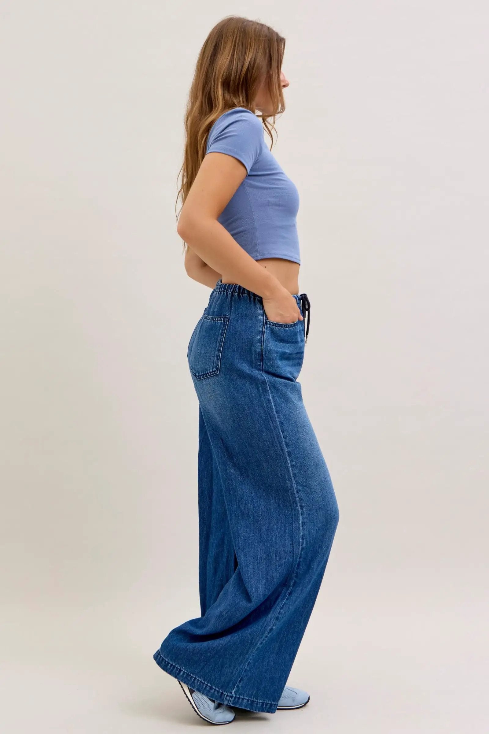 Judy Blue The Easy Breezy High Waist Featherweight Palazzo Pants - Jeans