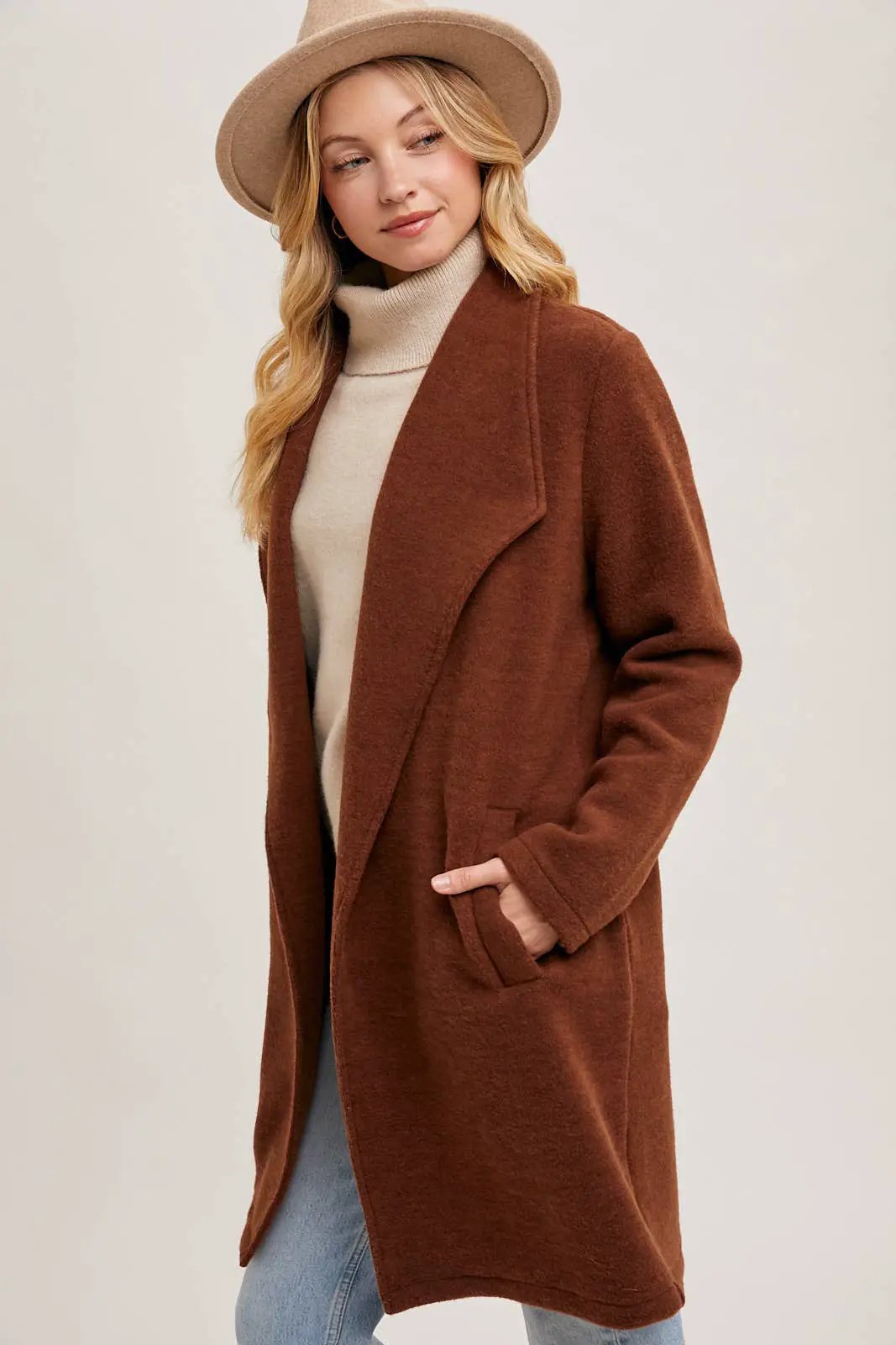 Bluivy Bluivy - OPEN FRONT KNIT COAT JACKET - Wrap Coats