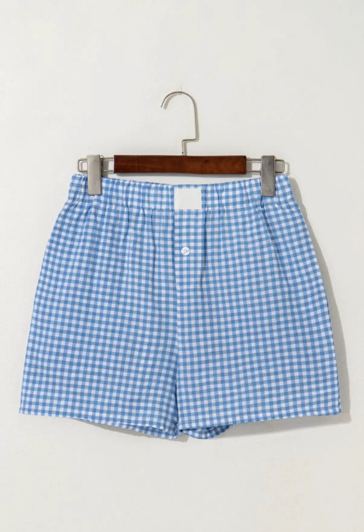 Grateful Threads Boutique Gingham High Waist Boxer Shorts – Trendy, Comfy & Flattering Fit - Short Trousers Gingham Printed High Waist Shorts
