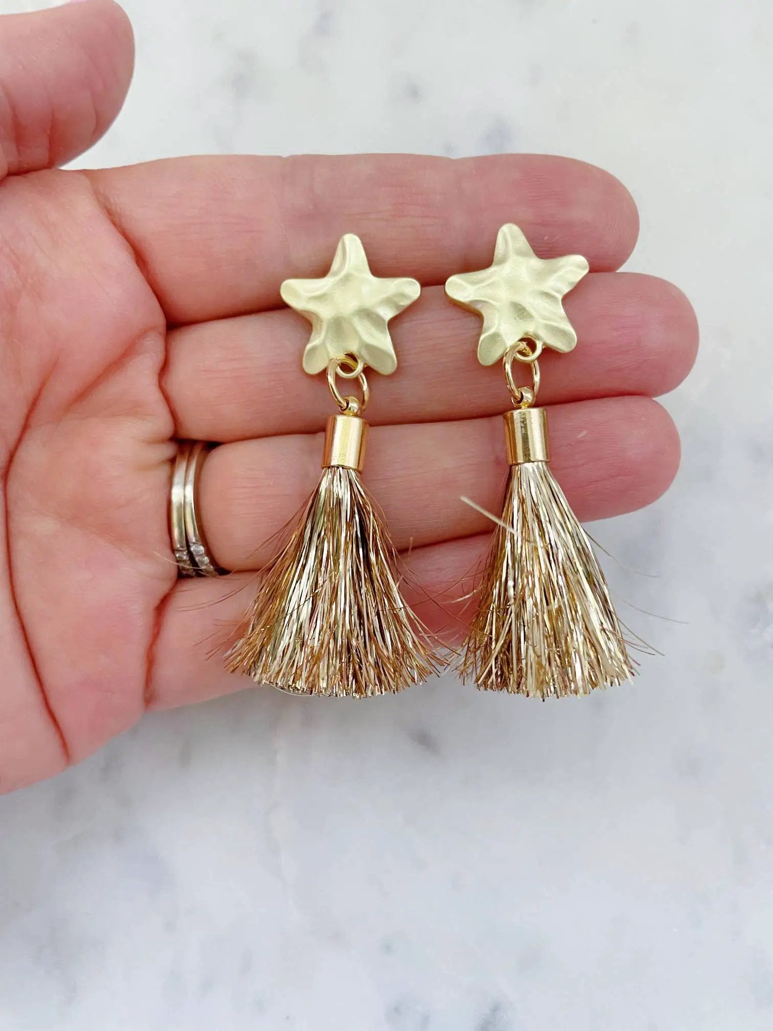 Laalee Jewelry Tassel Star Earrings Earrings - Earrings