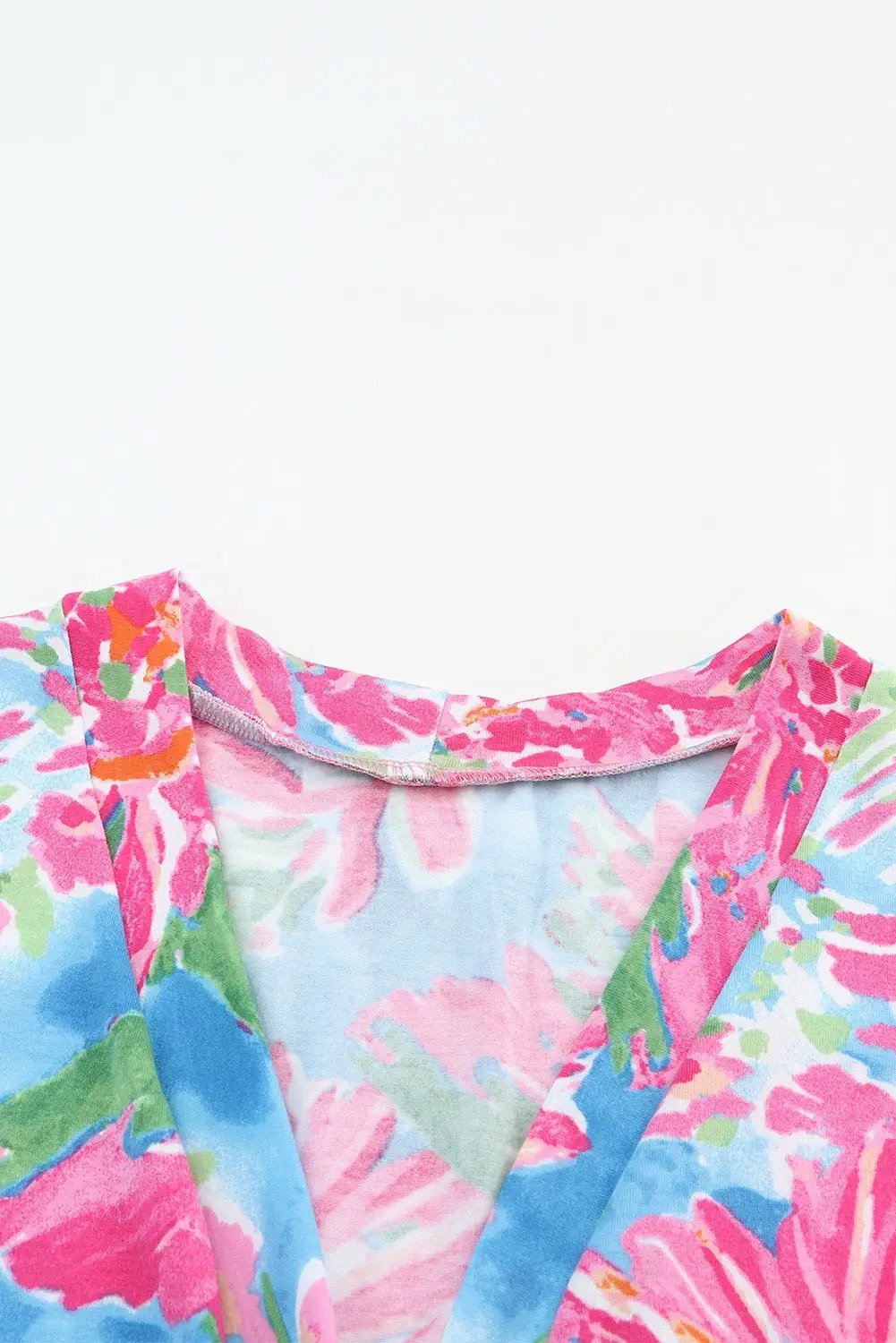 Grateful Threads Boutique Pink Flower Print Long Sleeve Button Up Cardigan - Cardigans Pink Flower Print Long Sleeve Button Up Cardigan
