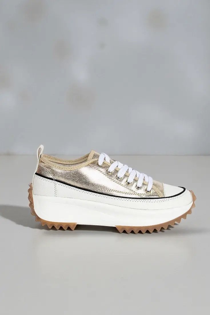 Maker's Shoes Maker's Shoes - CHUNKY LACE UP SNEAKERS : Champagne - Sneakers