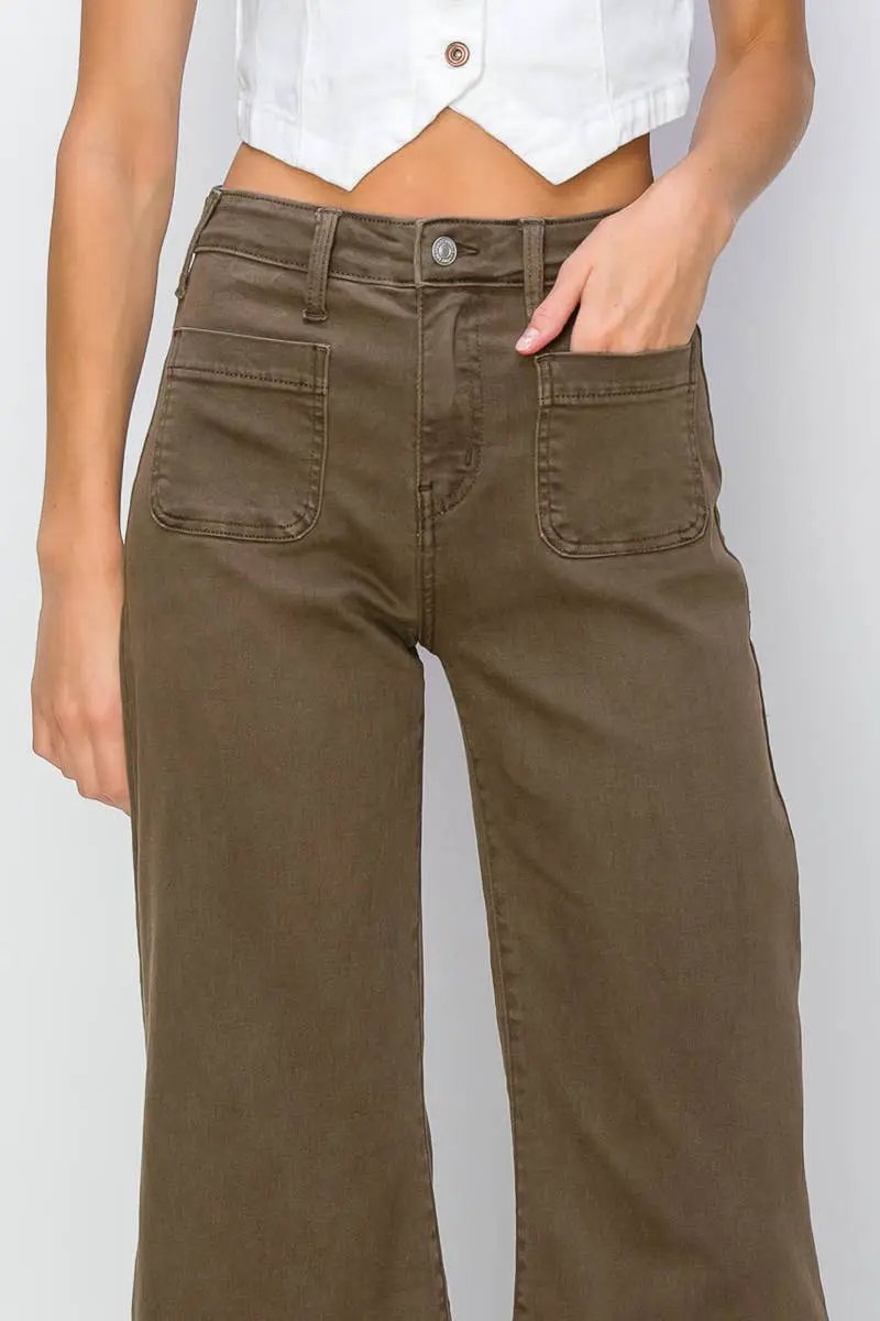 ARTEMIS VINTAGE Artemis Vintage High Rise Stretch Crop Palazzo Jeans - Jeans