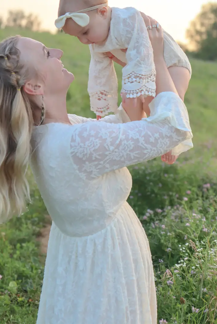 HAHA MAMA Clothing Ivory Lace Mommy & Me Dress - Mommy - Dresses