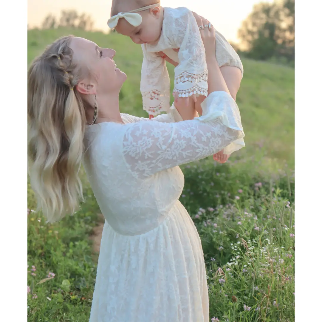 HAHA MAMA Clothing Ivory Lace Mommy & Me Dress - Mommy - Dresses
