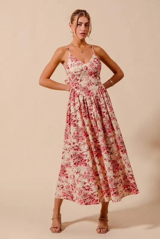 So Me Floral Whispers Bow-Back Maxi Dress by So Me - Dresses Floral Dress with back bow