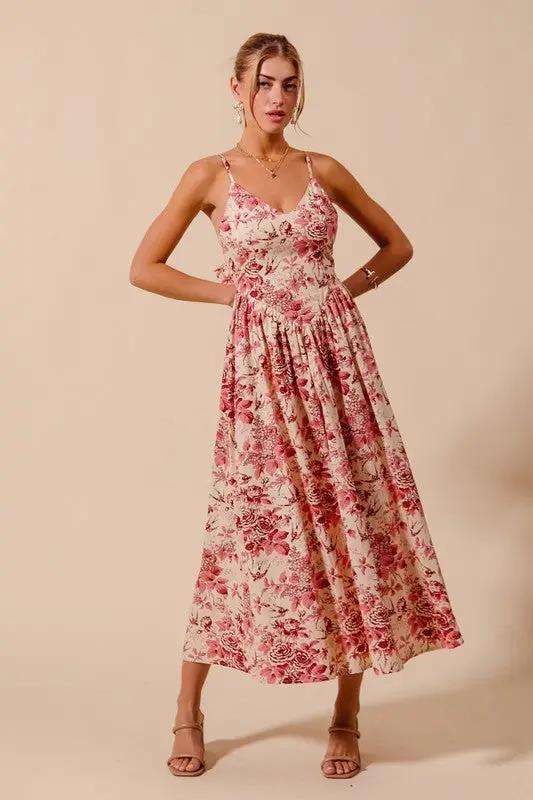 So Me Floral Whispers Bow-Back Maxi Dress by So Me - Dresses Floral Dress with back bow