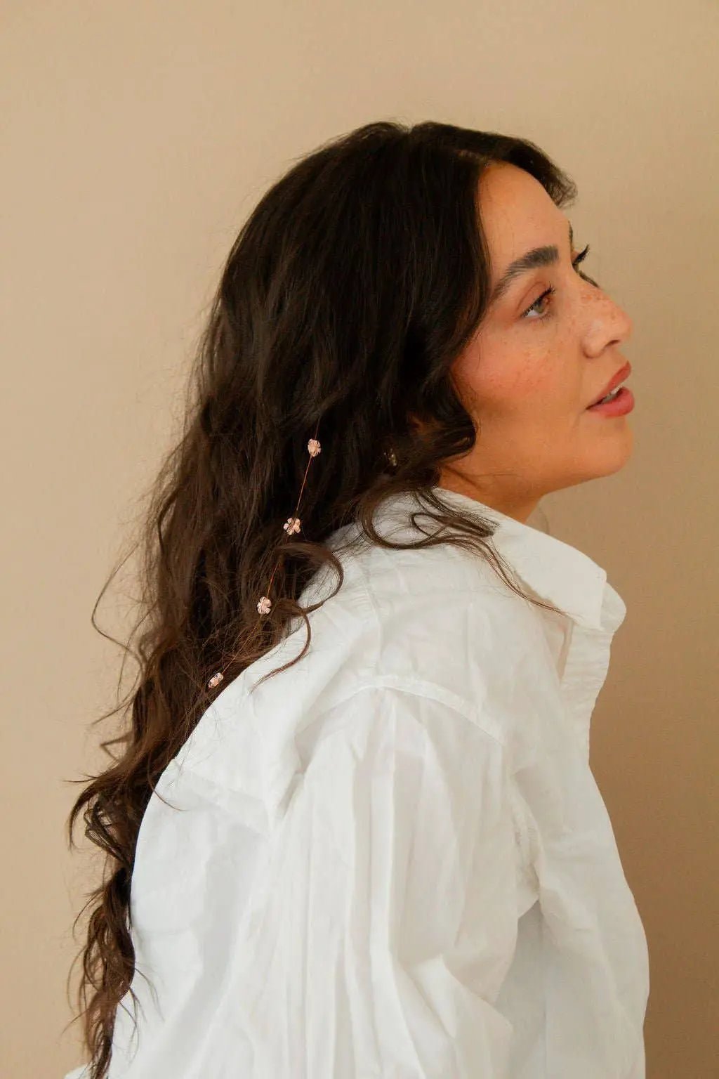 Shop ANDi The Crystal Peach Blossom Whisper Hair Chain - Hair Accessories hair chain