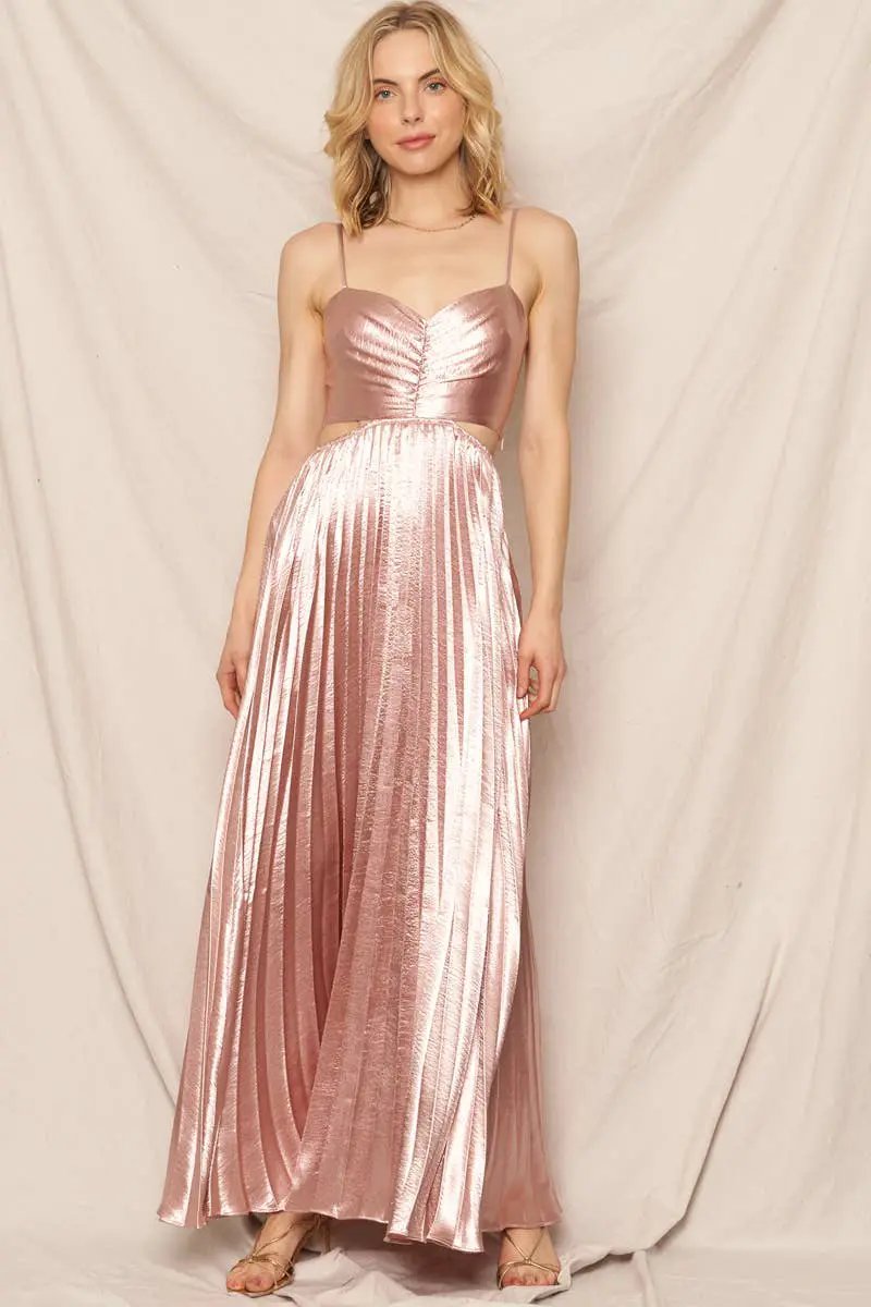 En Crème En Crème Blush Sleeveless Sweetheart Neckline Pleated Maxi Dress - Dresses sleeveless sweetheart neckline pleated maxi dress
