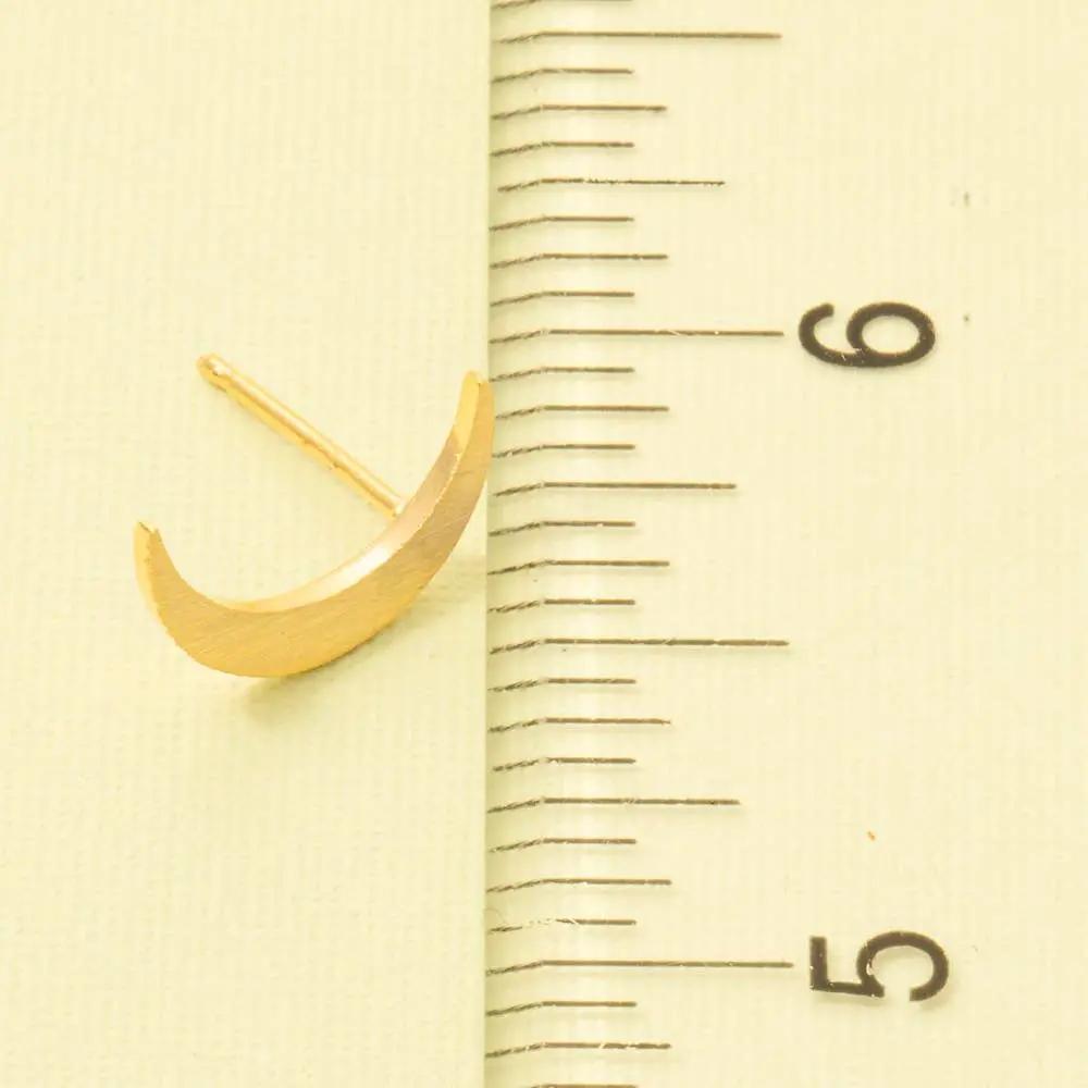 Fame Accessories Crescent Moon Post Stud Earrings: Gold & Silver - Earrings