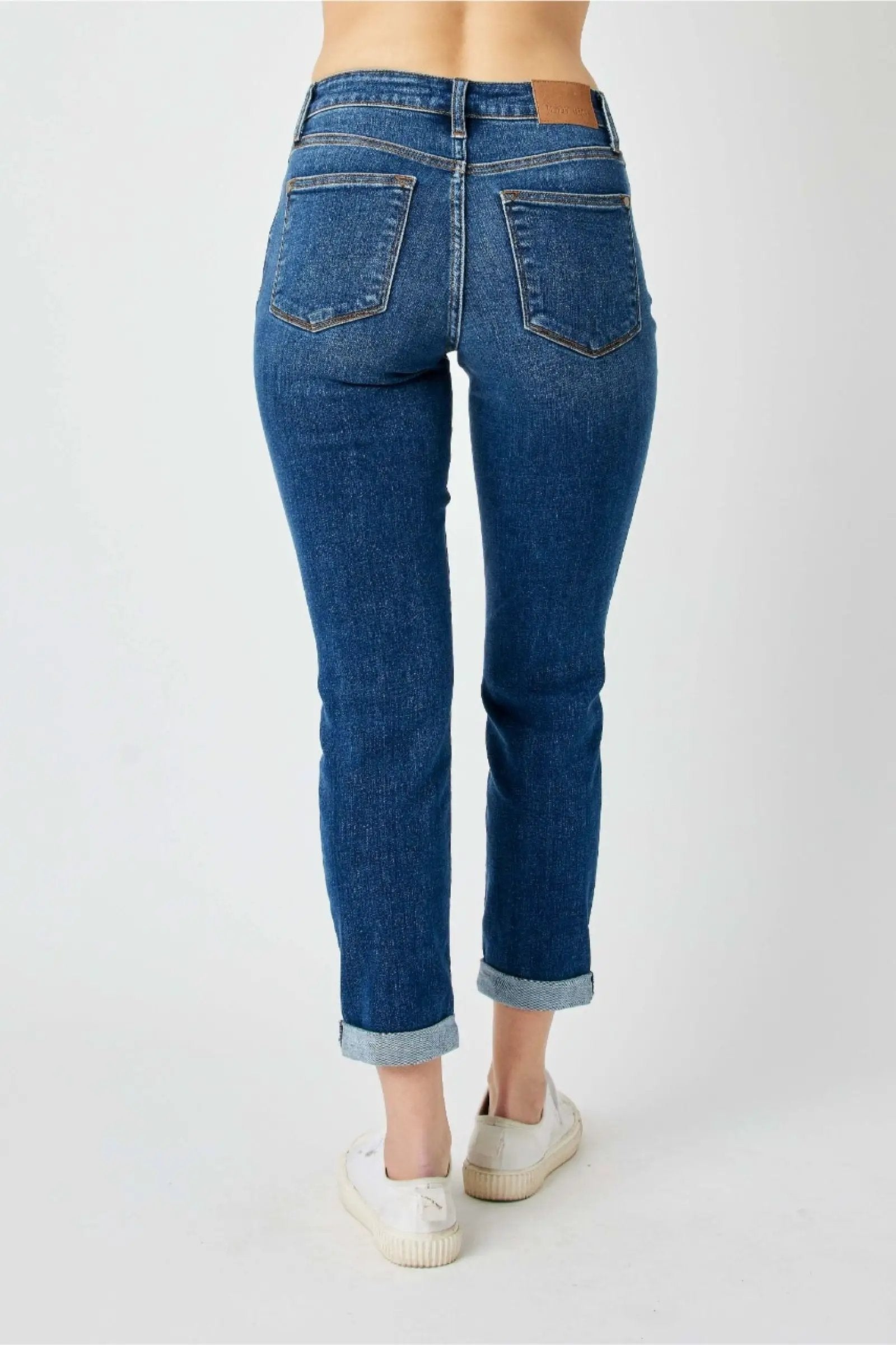 Judy Blue Judy Blue Mid Rise Destroyed Slim Fitting Denim Blue Jeans - Jeans Judy Blue Mid Rise Destroyed Slim Fitting Denim Blue Jeans