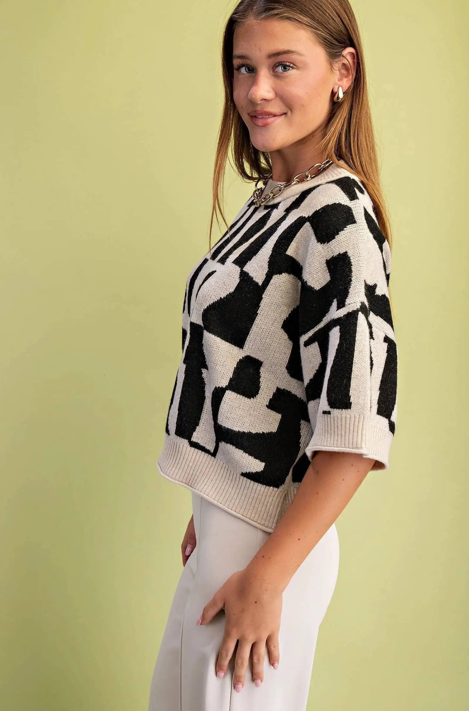 STYLE USA Abstract Avenue Sweater Top - Sweaters sweater