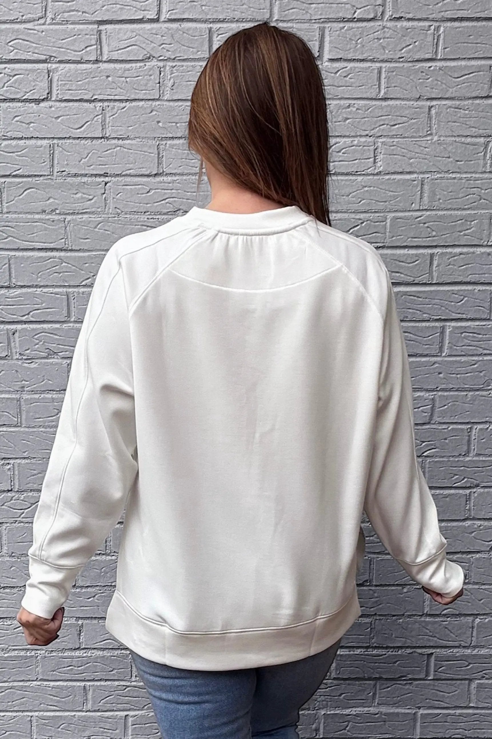 Zenana Zenana Scuba Round Neck Pullover with Side Slits - Sweatshirts Zenana Scuba Round Neck Pullover with Side Slits