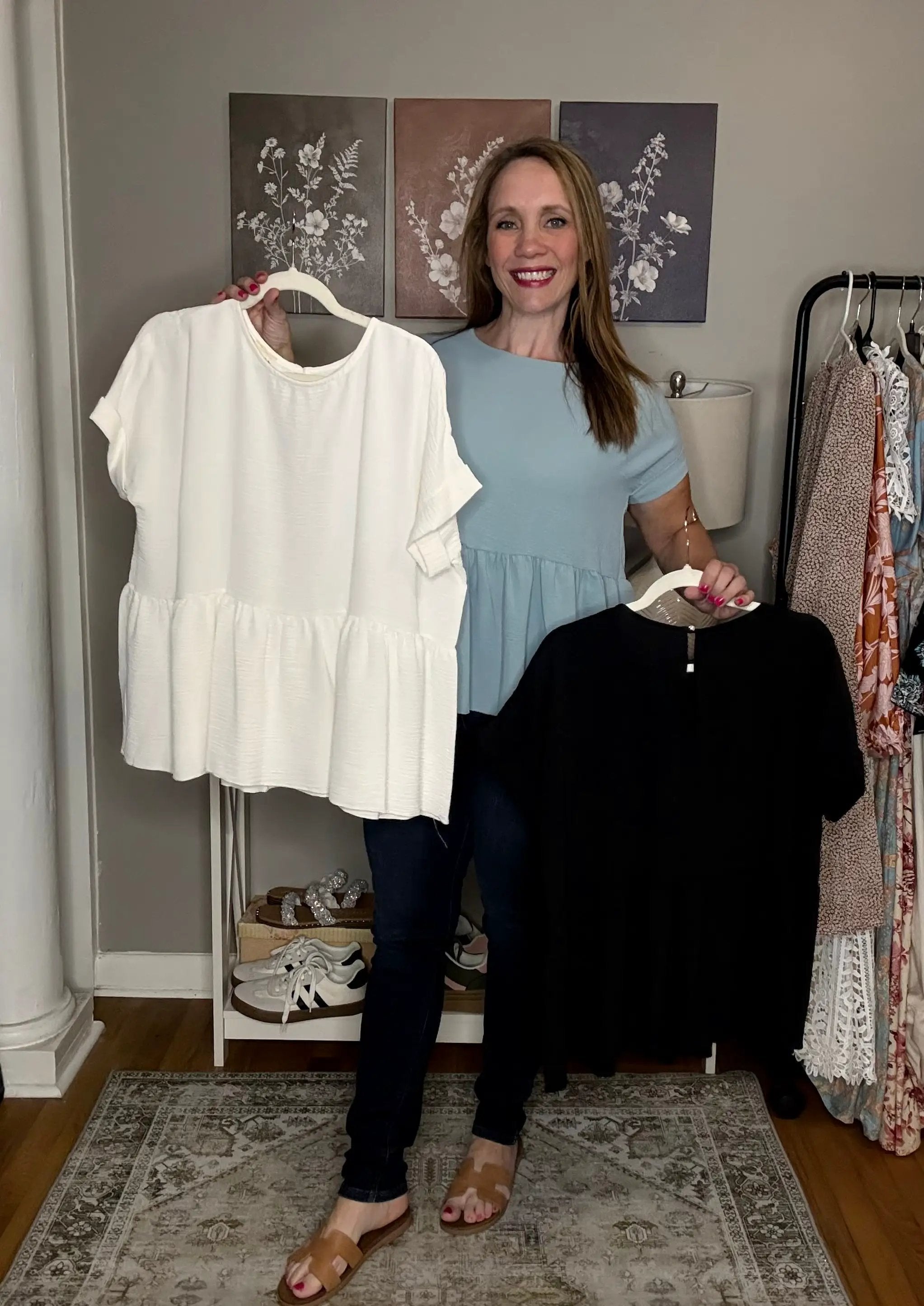 lovely melody Cotton Double Gauze Solid Babydoll Blouse - Blouses cotton gauze babydoll blouse