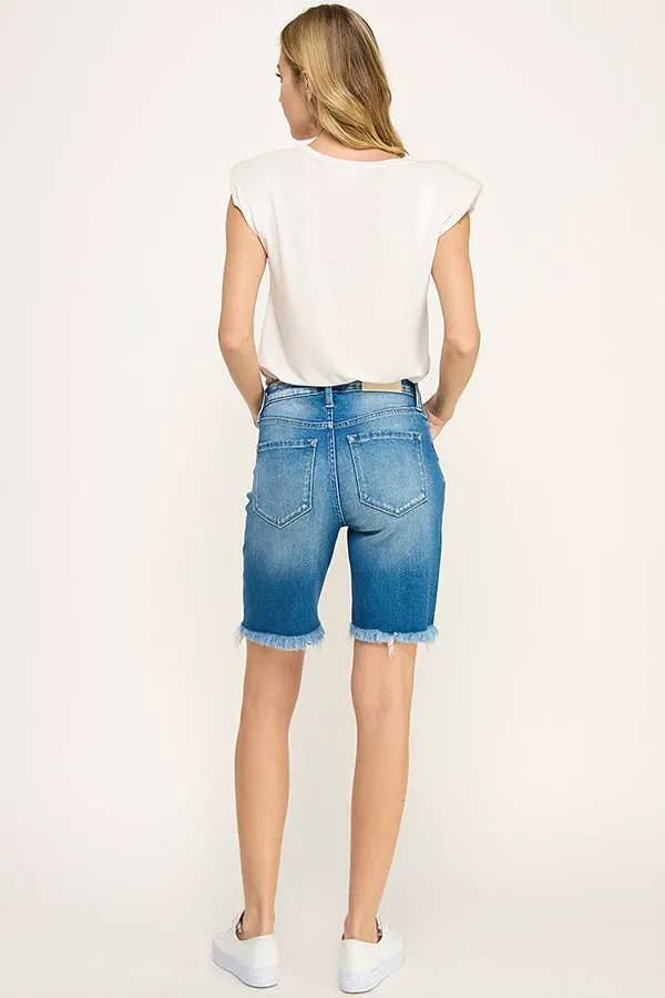 ARTEMIS VINTAGE Artemis Vintage High Rise Bermuda Jean Shorts - Bermudas