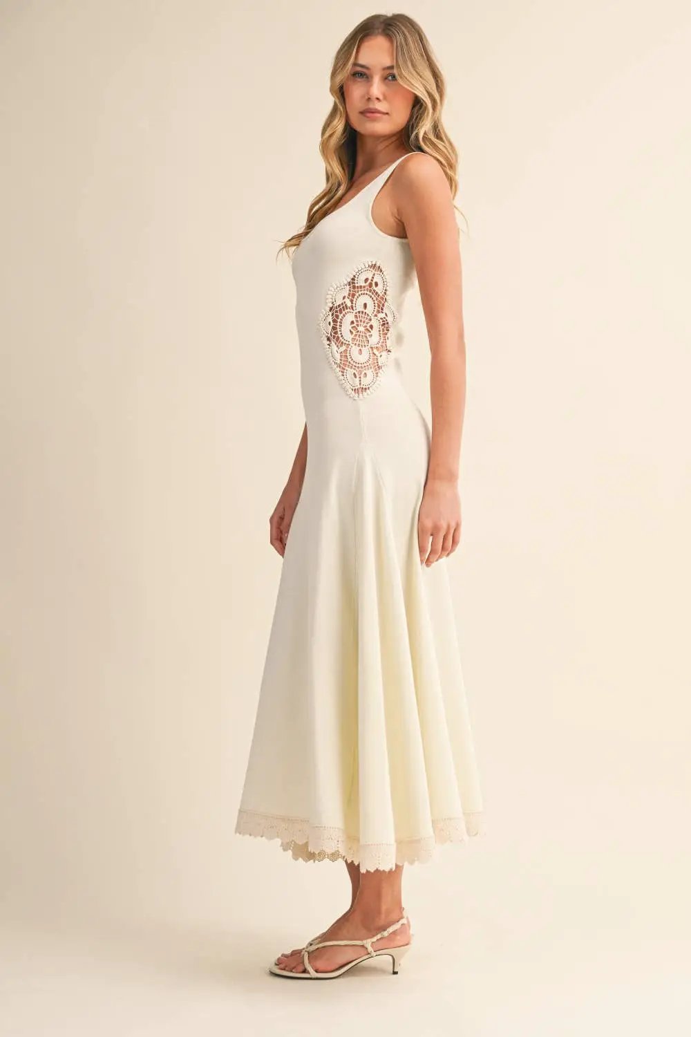 Klesis The Sunspell Crochet Panel Flare Dress - Dresses